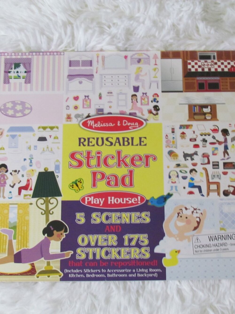 Melissa & Doug Reusable Sticker Pad Play House! 5 Scenes & Over 175 Stickers NEW